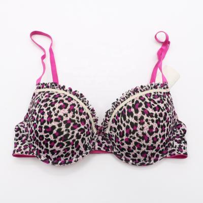 China Binfen QUICK DRY High Quality Custom Leopard Printed Ruffles Underwear Female Bra for sale