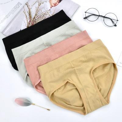 China 1811 Antibacterial Women's Honeycomb Seamless Hot Slimming Panties Mid Rise Briefs Japanese Underwear Hot Sale for sale