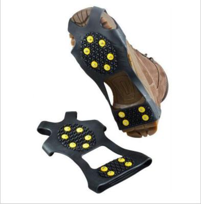 China Winter Anti-Slip Snow 10 Nails Anti-Slip Shoe Cover Crampon 10 Teeth Ice Plastic Cleats for sale