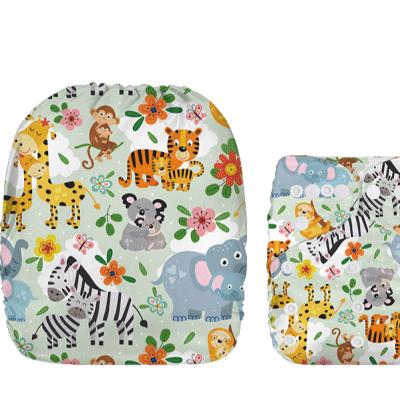 China New Printed Cloth Reusable Adjustable Adjustable Diapers For Babies for sale