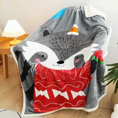 China New PORTABLE Wrap Plush Blanket Comfortable Soft Flannel Fleece Sherpa Baby Blanket for sale