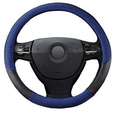 China QCI200 3D Sports Leather Anti-skid Interior Car Wheel Cover Steering Wheel Sleeve Auto Handle Steering Cover For Summer for sale