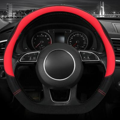 China QCI205 Sports Skin Sensitive Design Leather Unique Car Wheel Cover Auto Steering Wheel Sleeve Sleeve Cover for sale