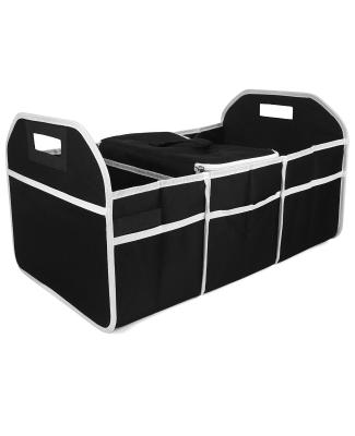 China Sports QSP058 Logo Large Capacity Auto Multiuse Custom Foldable With Bag Trunk Organizer Box Car Trunk Storage Boot Cooler Organizer for sale