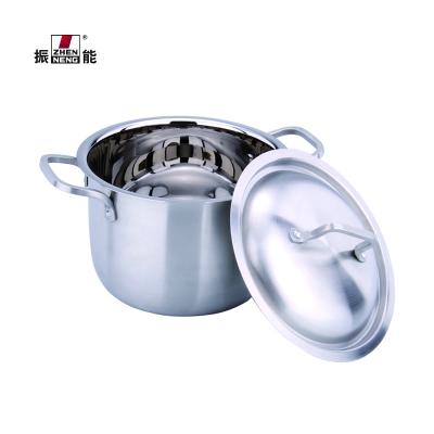 China Wholesale High Quality Viable Stainless Steel Pot Straight Soup and Stock Induction Pots Casserole for Cooking 22cm for sale