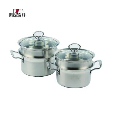 China Wholesale High Quality Viable Stainless Steel Thick Soup Pot With Grate 18cm Professional Steamed Egg-bolied Pot for sale