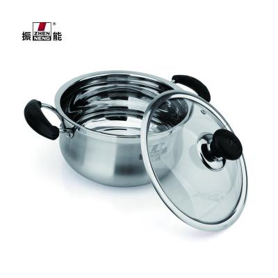 China Sustainable Best Selling 20cm Stainless Steel Triple-Bottom Drum Shape Soup Pot for sale