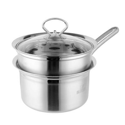 China Sustainable High Quality 16cm Stainless Steel Pot For Milk With Professional Steamed Grate for sale