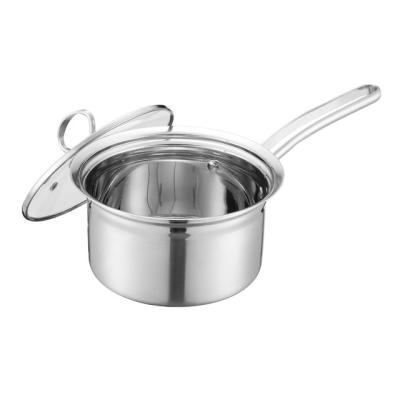 China Sustainable Hot-selling Stainless Steel Milk Pot 16cm With Long Handle For Kitchen In Daily Life for sale