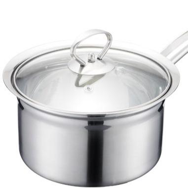 China Hot-selling16cm Sustainable Stainless Steel Milk Pot With Long Handle Noodle Pot Kitchen Utensil For Cooker for sale