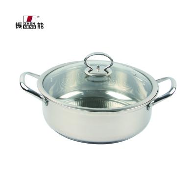 China Sustainable 304 Stainless Steel 28cm 5L Suitable For Induction Cooker Hot Pot Twin Hot Pot Stainless Steel Kitchen Cooking Pot for sale