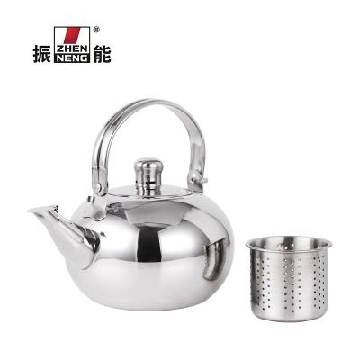 China Sustainable 16CM Kitchen Accessories Small And Exquisite Non-electric Stainless Steel Tea Water Boiling Kettle With Filter for sale