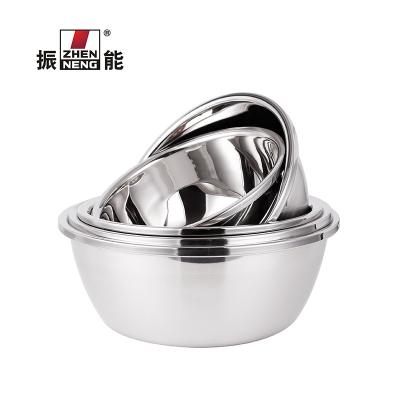 China Kitchen Sustainable Metal Serving Bowl 28CM Salad Soup Rice Noodle Bowl Set Food Large Stainless Steel Salad Bowl for sale