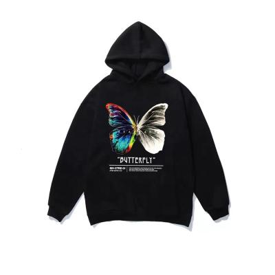 China 2021 Autumn New Wholesale Anti-wrinkle CrewNeck butterfly plus size pullover printing Hoodies Sweatshirt Women Pullover Sublimation Hoodie for sale