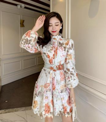 China High-end embroidery anti-static cavity in 2021 new women's clothing fashion clothing wholesale elegant club party sales floral dress for sale