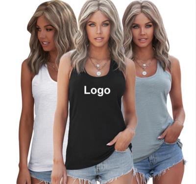 China OEM Anti-Shrink Apparel Custom Street Wear 100% Cotton Split Tank Tops For Women for sale