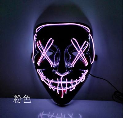 China PP Halloween LED Mask Neon Party Costume Bleed Masks Scary Horror Mask Cosplay Costume Led DJ Party Light Up Mascara Glow for sale