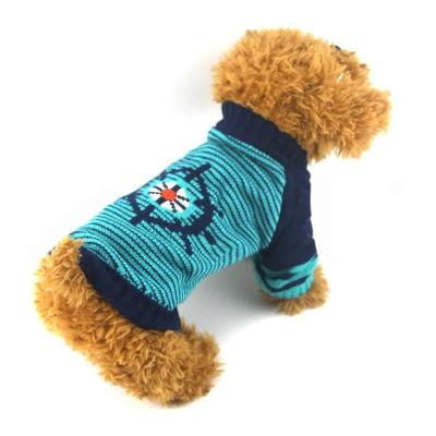 China Viable Wholesale Knitting Woolen Two-legs Dog Costumes Apparel Outfits Cat Cloths With Scarf Christmas Pet Clothes for sale