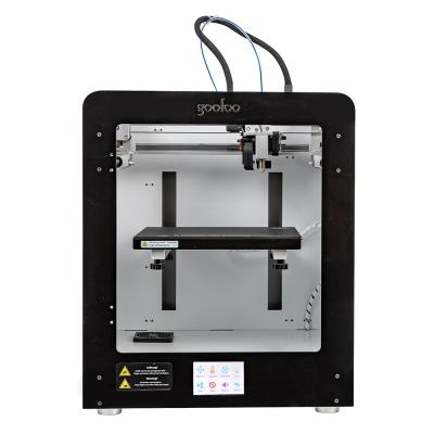 China Goofoo Carbon Fiber 3D Printer Machine 200*200*200 Dual Color Industrial Build Volume Mix Color Printing for sale