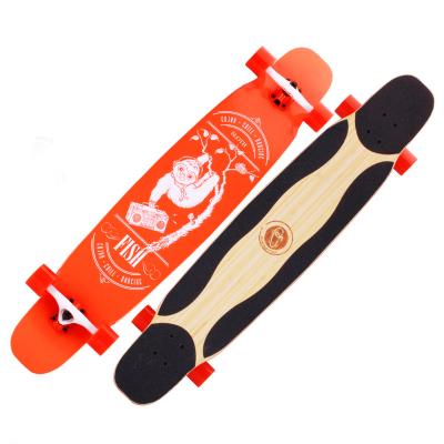 China 7 Layer Four Wheel Adult Board Dragon Canadian Wooden Skateboard Long Dance Surface for sale