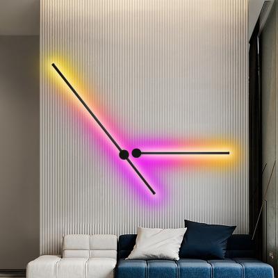 China Modern Colorful Rotating Indoor Line RGB Wall Bedroom Bedside Led Lights Wall Style Lamp for sale