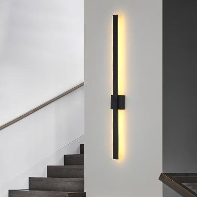 China Modern Simple Modern Wall Light Long Wall Light Indoor Lighting Bedroom Decoration Iron Graphite Wall Lamp for sale