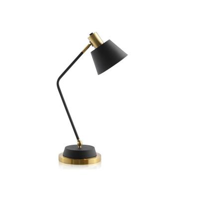 China American Black Luxury Base Reading Room Gold Table Lamp Industrial Metal Led Desk Lamp With Arm for sale