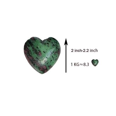 China High Quality Loose Stone Ruby Zoisite Hearts Worry Stone from Europe Crystal Palm Stone Polished Natural for sale