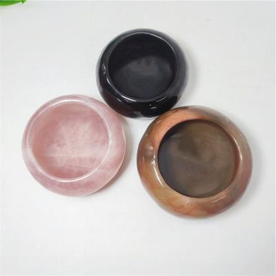 China Europe New Arrival Natural Gemstone 10-12cm Carving Stone Rose Quartz For Craft Bowl Ocean Decor for sale