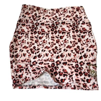 China Anti-static high quality pink ladies leopard print short skirt can be customized super soft high waist spring and mini summer skirt for sale