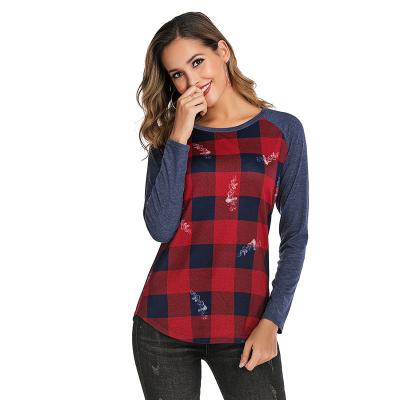 China Women Anti Shrink Plaid Long Sleeve Blouses Shirt Up Casual Shirt Tunic Tops Plus Size for sale