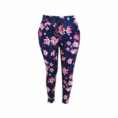 China High Quality Antibacterial Printing Factory Customized Sports Pink Stretch Flower Soft And Comfortable Leggings for sale