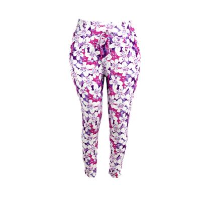 China Antibacterial Made In China Purple Cool Summer Spring Flowers Super Soft Yoga Leggings Fitness High Waist for sale