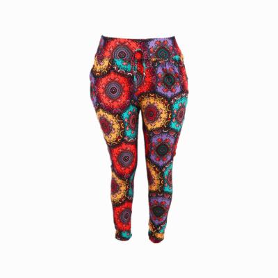 China Customized bohemian style high waist stretch fitness antibacterial pants personalized fashion sports leggings for sale