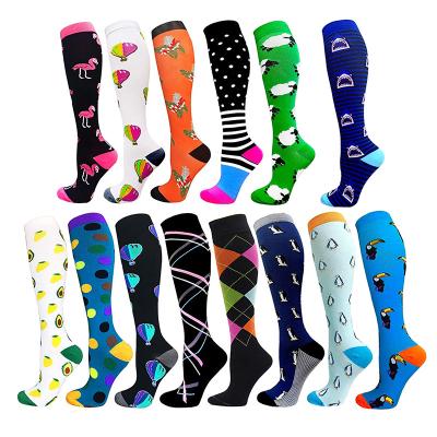 China Nurses Running Antibacterial Nylon Spandex Sports 20-30 mmHg Compression Socks for sale