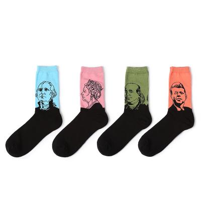 China Antibacterial Custom Cotton Mens Designer Graphic Socks for sale