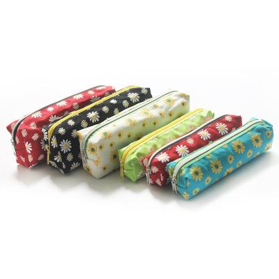 China High quality fashion flower canvas multi-functional printing pattan kids\comfortable\durable cute stationery kids pencil case for sale