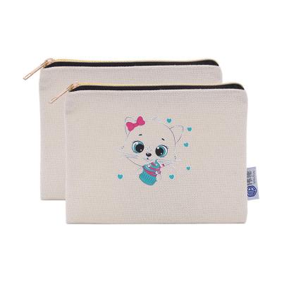 China Fashoion 2022 multifunctional with zipper cotton gold blank can be printing patterns portable high quality jute customized cosmetic bags for sale