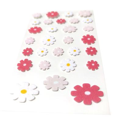 China 3D Felt Fabric Self-adhesive Cut Flower Promotional Sheet Non-woven Fabric Felt Stickers Kids Gifts Room Decoration Favor for sale