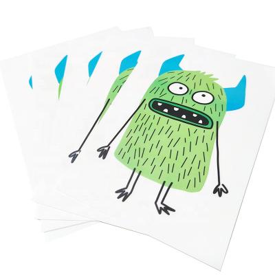 China Eco-friendly Custom Printed Cute Monstetr Window Cling Kids Playinng Sticker With 4Packs In for sale