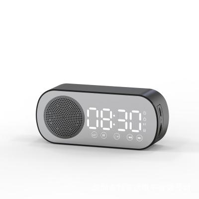 China Mini Clock Speaker Gift Clock Small Alarm Smart BT Speaker Subwoofer Card Desktop Speaker for sale