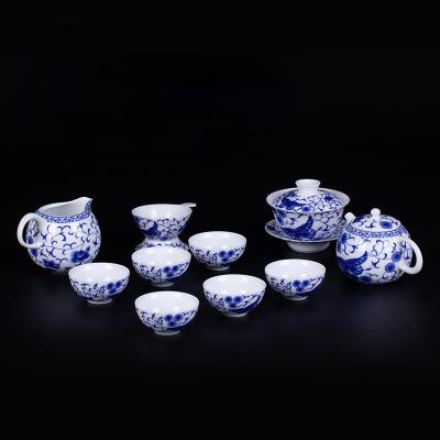 China Viable Jingdezhen Blue and White Porcelain Gift Box Set Ceramic Tea Set for sale