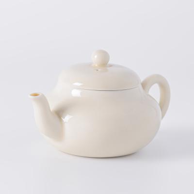 China Viable Custom White Luster Tea Set Handmade Jingdezhen Porcelain Luster Household Colorful Ceramic Teapot for sale