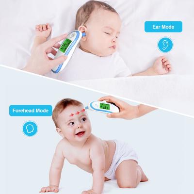 China 3 Color Backlight LCD Display Forehead Ear Thermometer With Switchable Temp Unit for sale