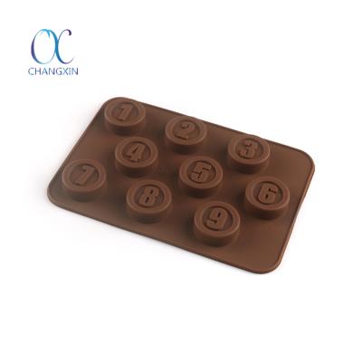 China Viable Arabic Numerals Form Silicone Bakeware Moldes De Silicona Chocolate Formas for sale