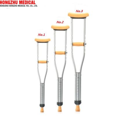 China Comfortable Adjustable Anti Slip Rubber Bottom Mat Aluminum Alloy Axillary Crutch for sale