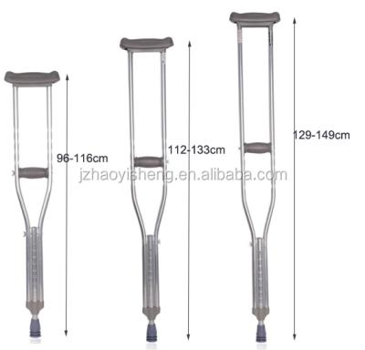 China Plus Adjustable Levels Manufacturer Adjustable Medical Underarm Aluminum Walking Cane Telescopic Axillary Crutches For Sale for sale