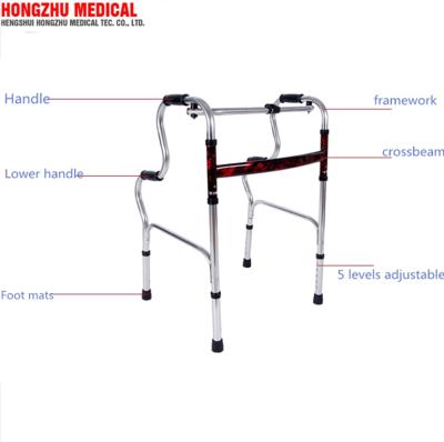 China Foldable and portable aluminum brown color forearm walker reciprecating rollator for sale