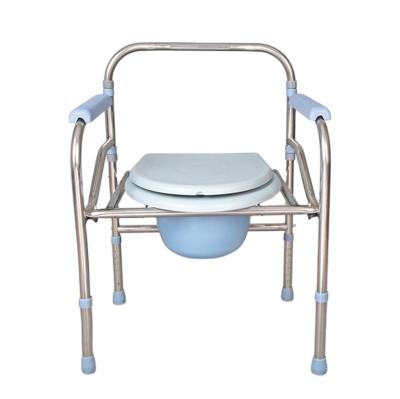 China Comfortable And Portable Foldable Elderly Hardware Healthcare Stainless Steel Portable Toilet Chair for sale