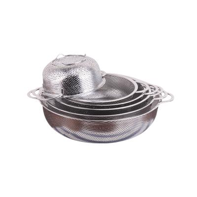 China Factory direct selling universal stainless steel viable dense hole basket/empty fruit basket/kitchen basket for sale